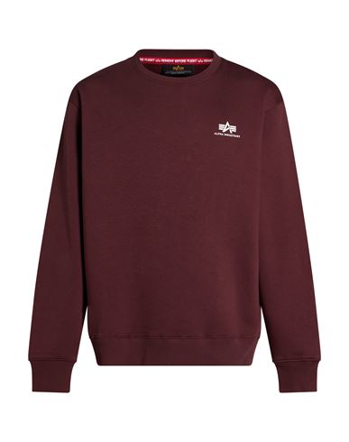 Man Sweatshirt Burgundy Size L Cotton, Polyester