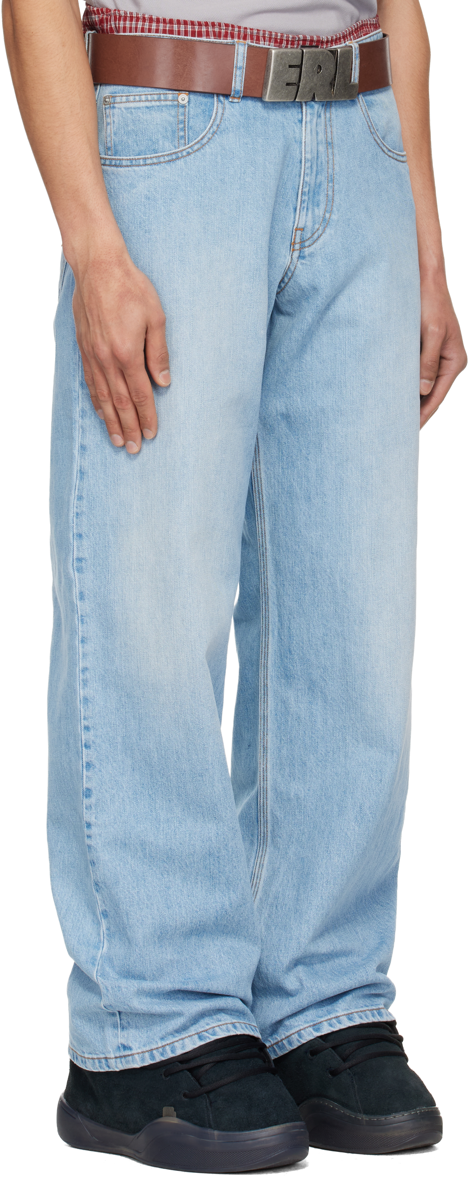 Blue Woven Jeans