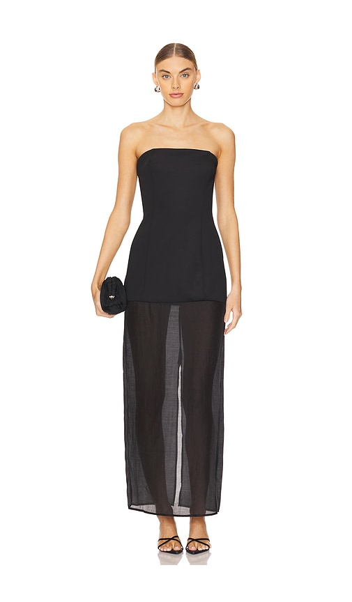 SNDYS HALBDURCHSICHTIGES KLEID CHLOE in Black. Größe XXL. Also in L, M, S, XL