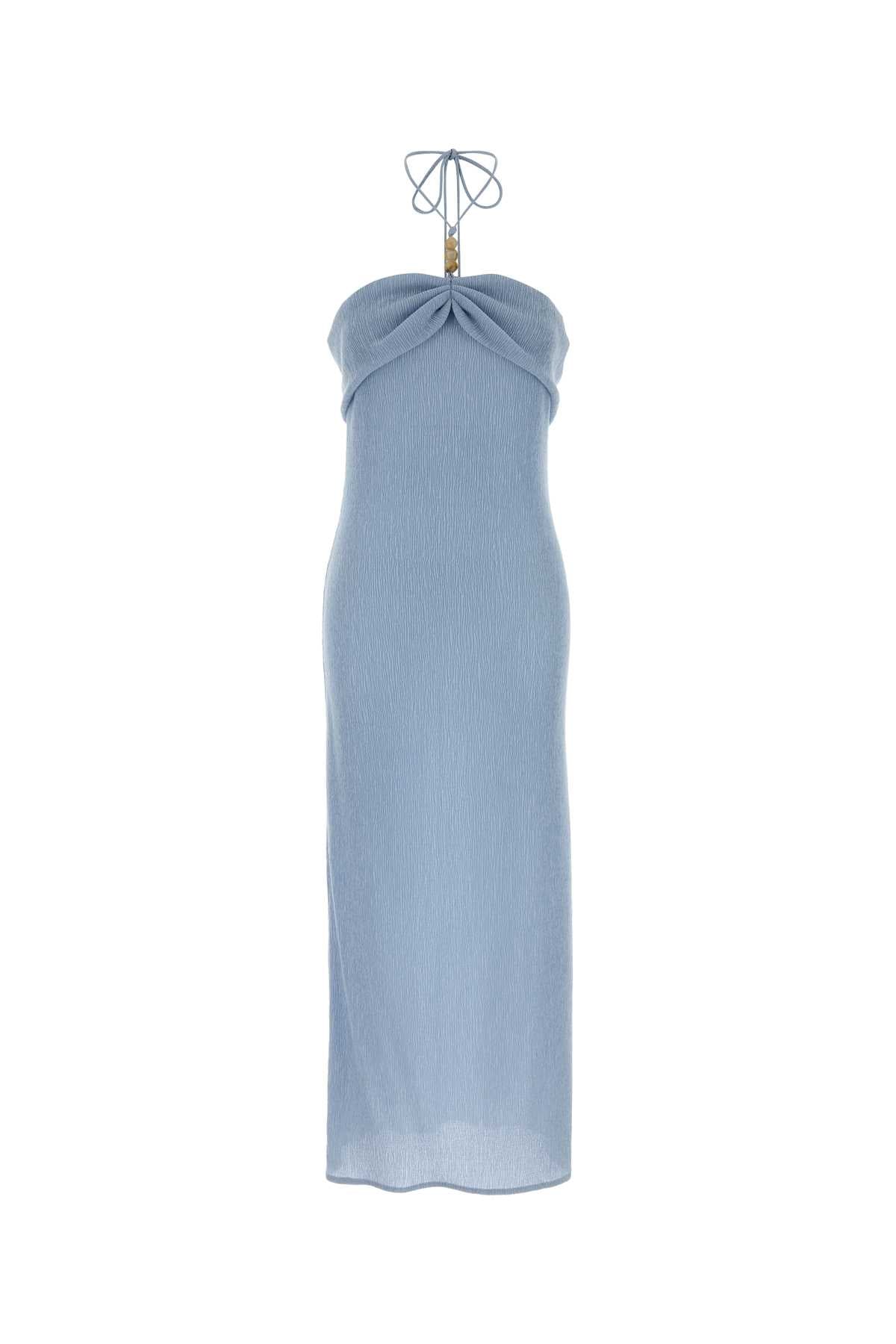 Stretch Lyocell Blend Dress — Blue
