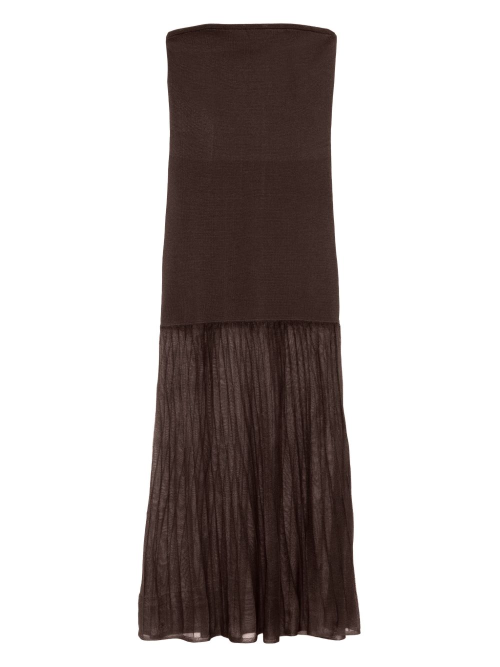 Sleeveless dress - Brown