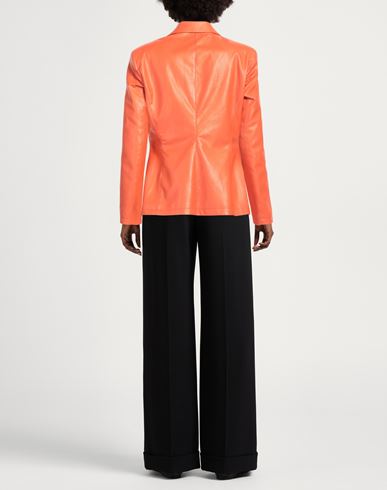 Woman Blazer Orange Size 6 Polyester, Elastane