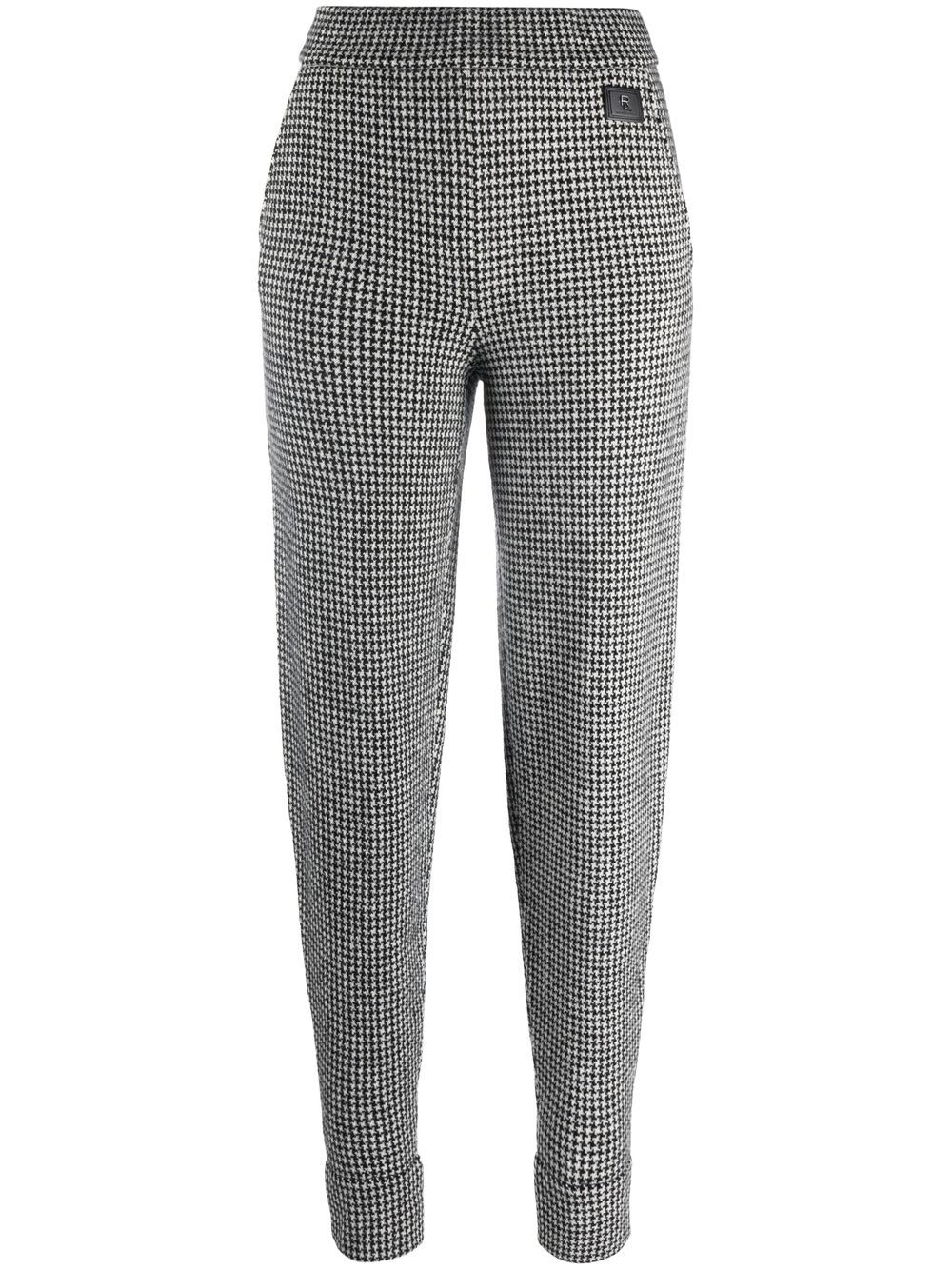 Houndstooth-pattern print trousers - Black