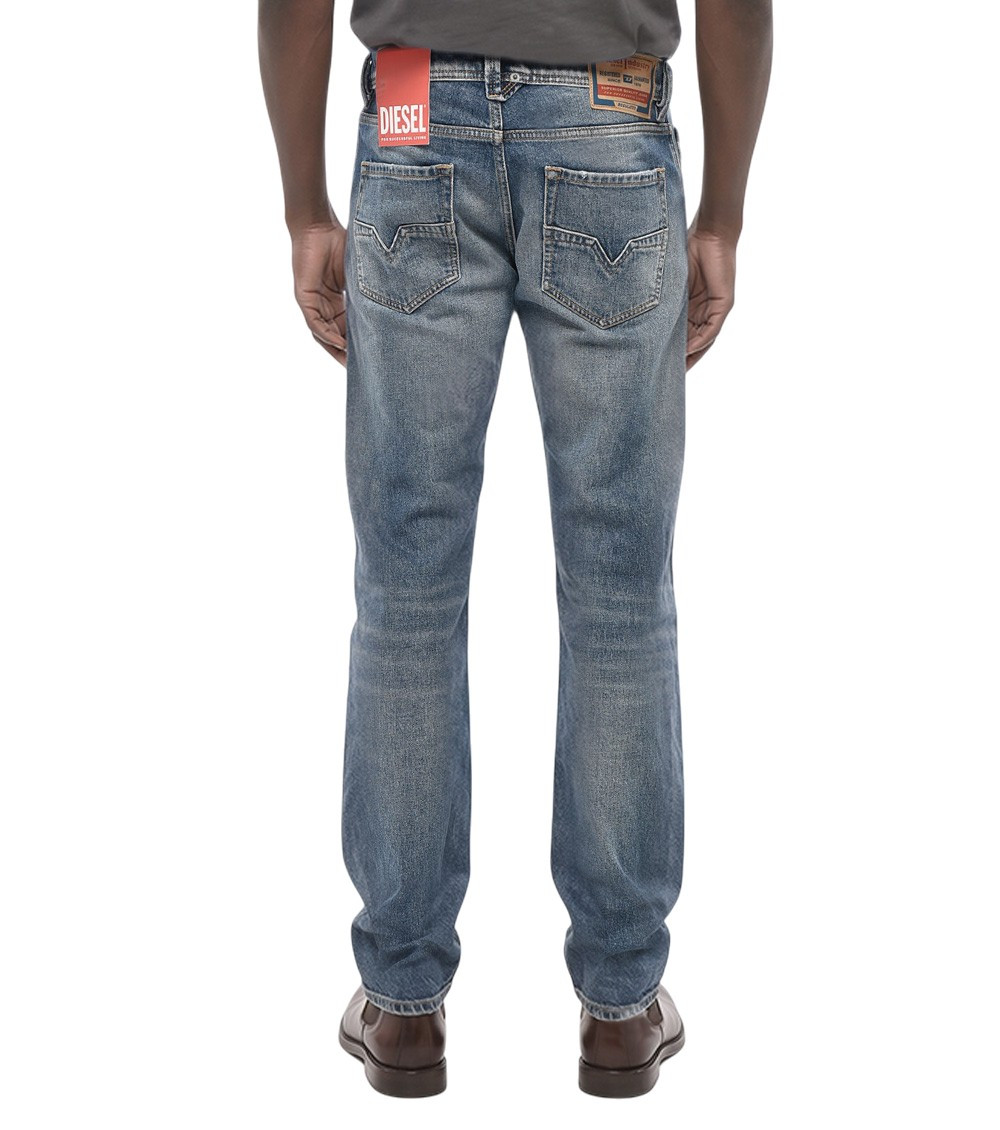 1985 Larkee L.32 Medium blue washed 5-pocket jeans with rips - 1985 Larkee