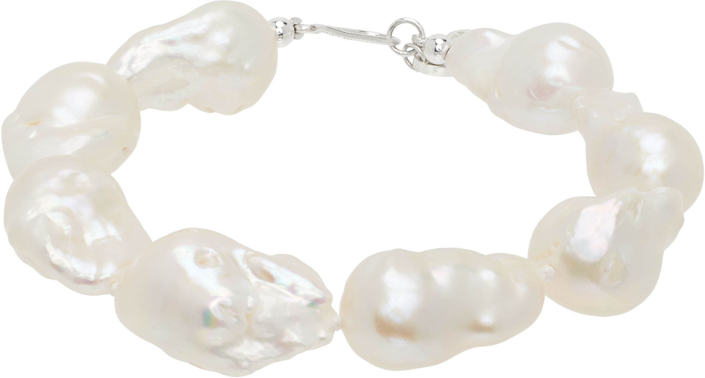 Gohar World White Host Baroque Pearl Bracelet