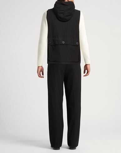 Man Vest Black Size 36 Cotton, Polyamide