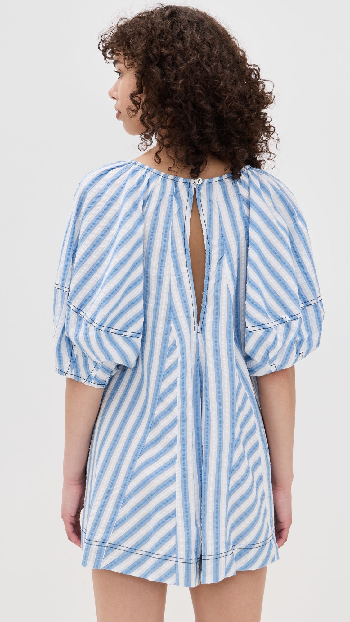 Free People Bop Around Romper Oxford Combo