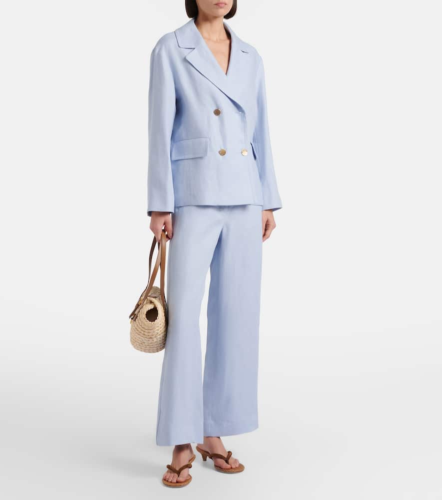 Amedea linen wide-leg pants