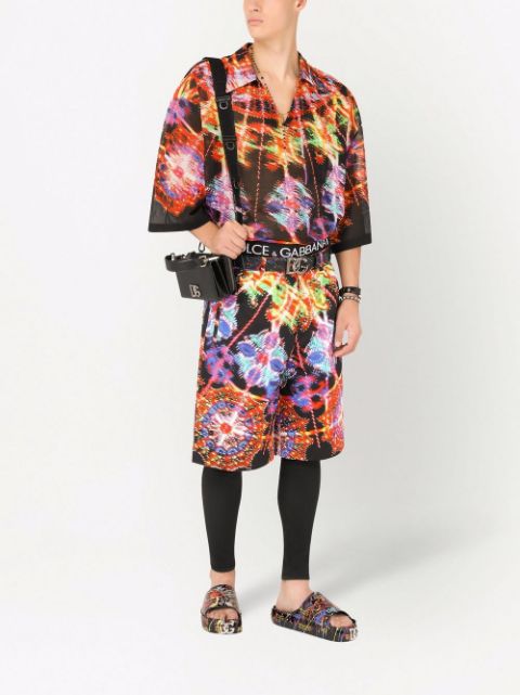 Luminaire-print tailored shorts