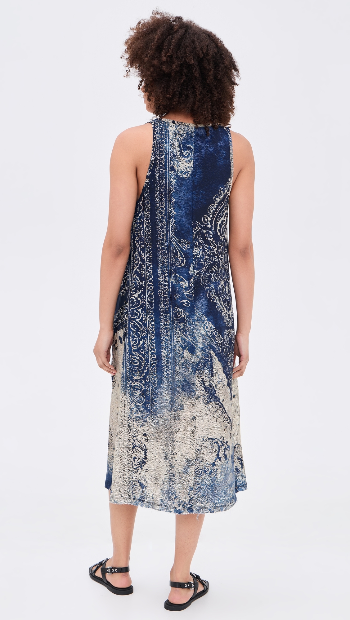Revised Tank Dress Blue Distressed Medallion