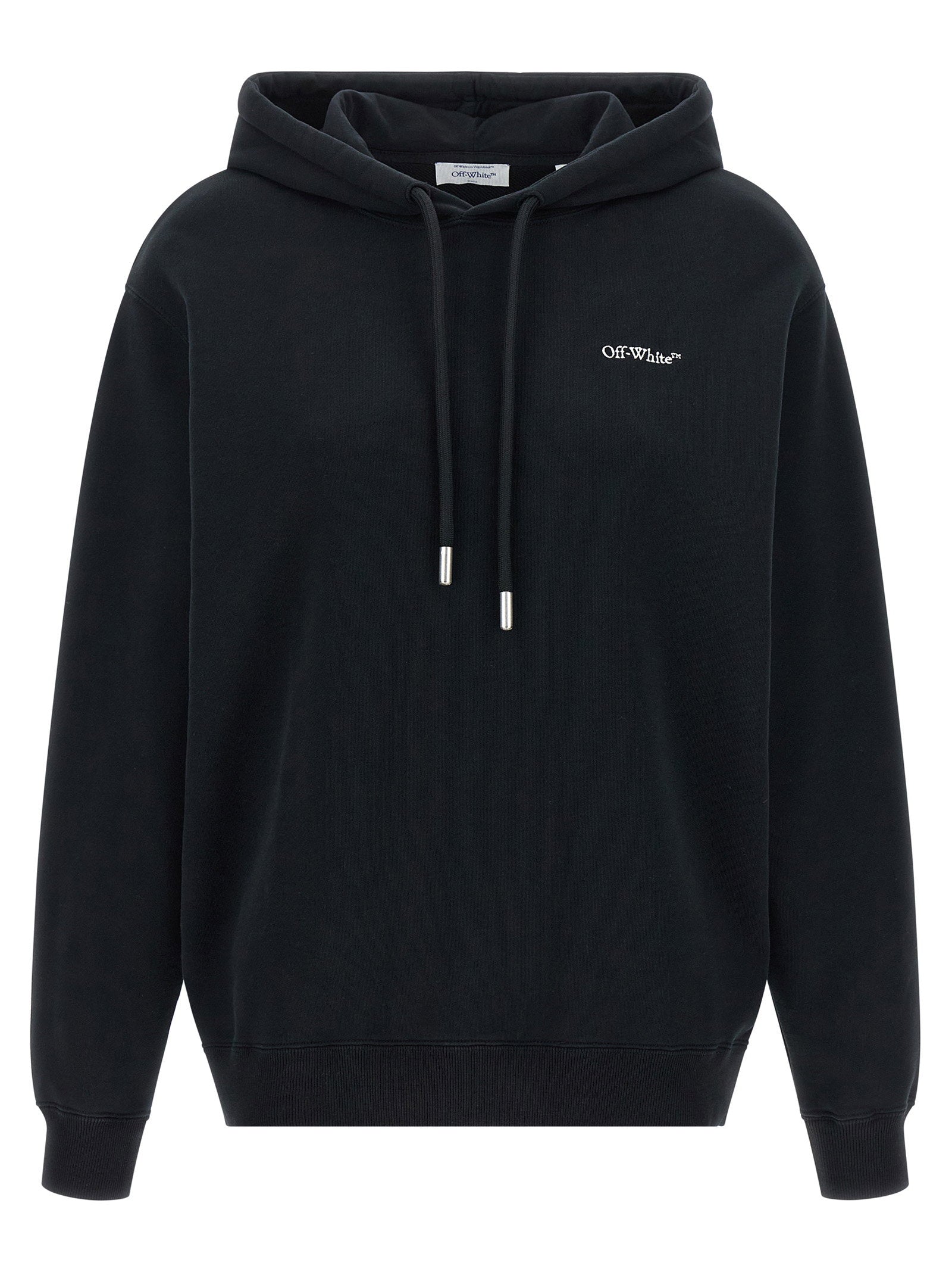 Logo-Embroidered with Arrow & Floral Graphic Hoodie — Black