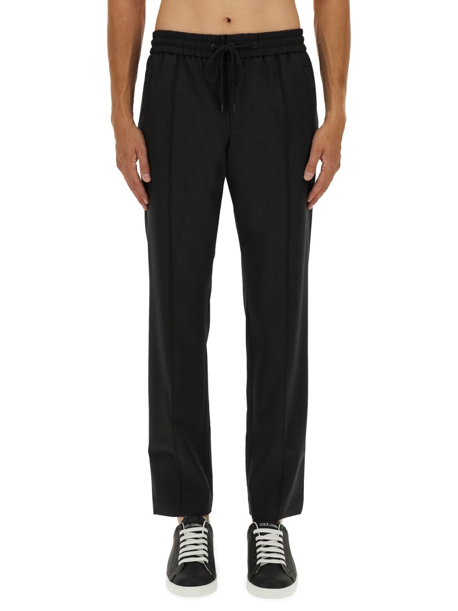 Structured Wool Canvas Trousers