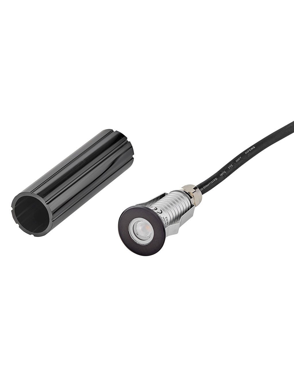 Stainless Steel Black LED Button Light from the Sparta - Dot Collection
