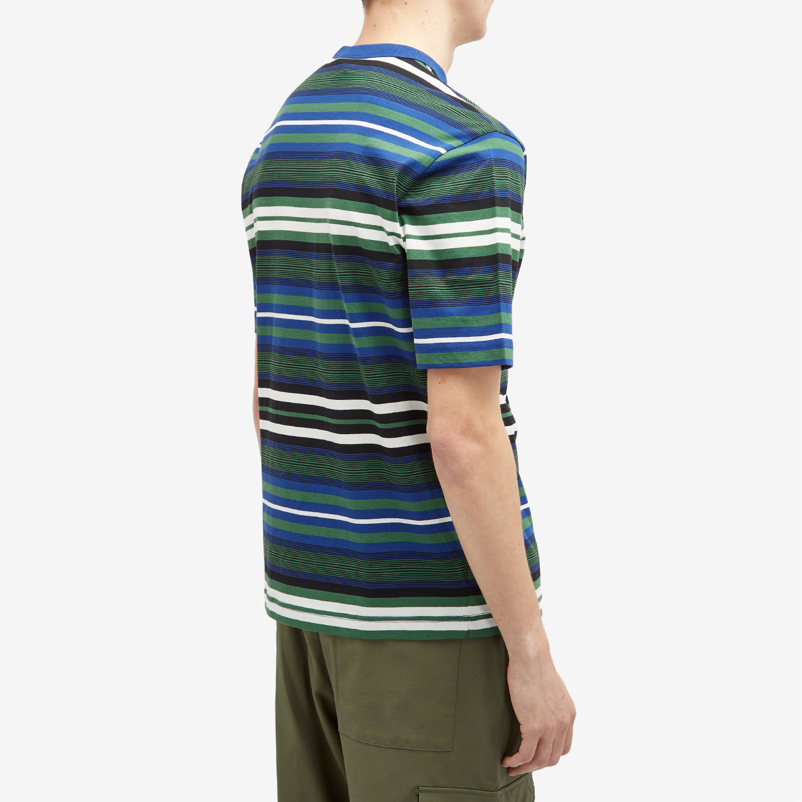 폴스미스 Men's Multi Stripe T-Shirt in Blue M2R-220X-P22271-45