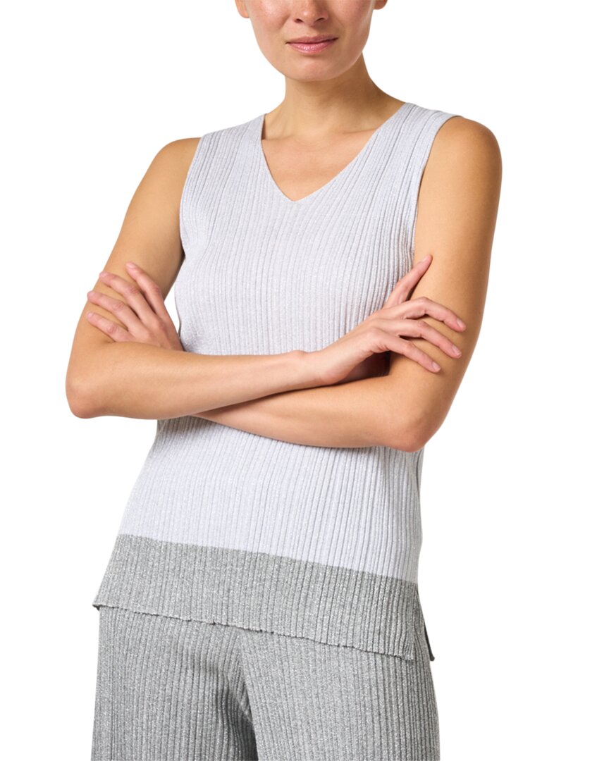 Grey Metallic Ribbed Tank