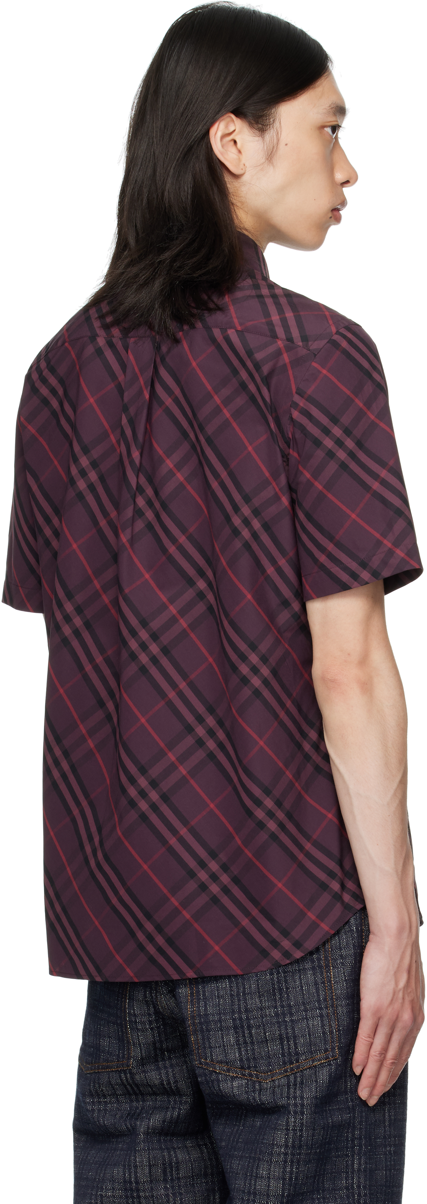 Purple Robert Check Short Sleeve Shirt