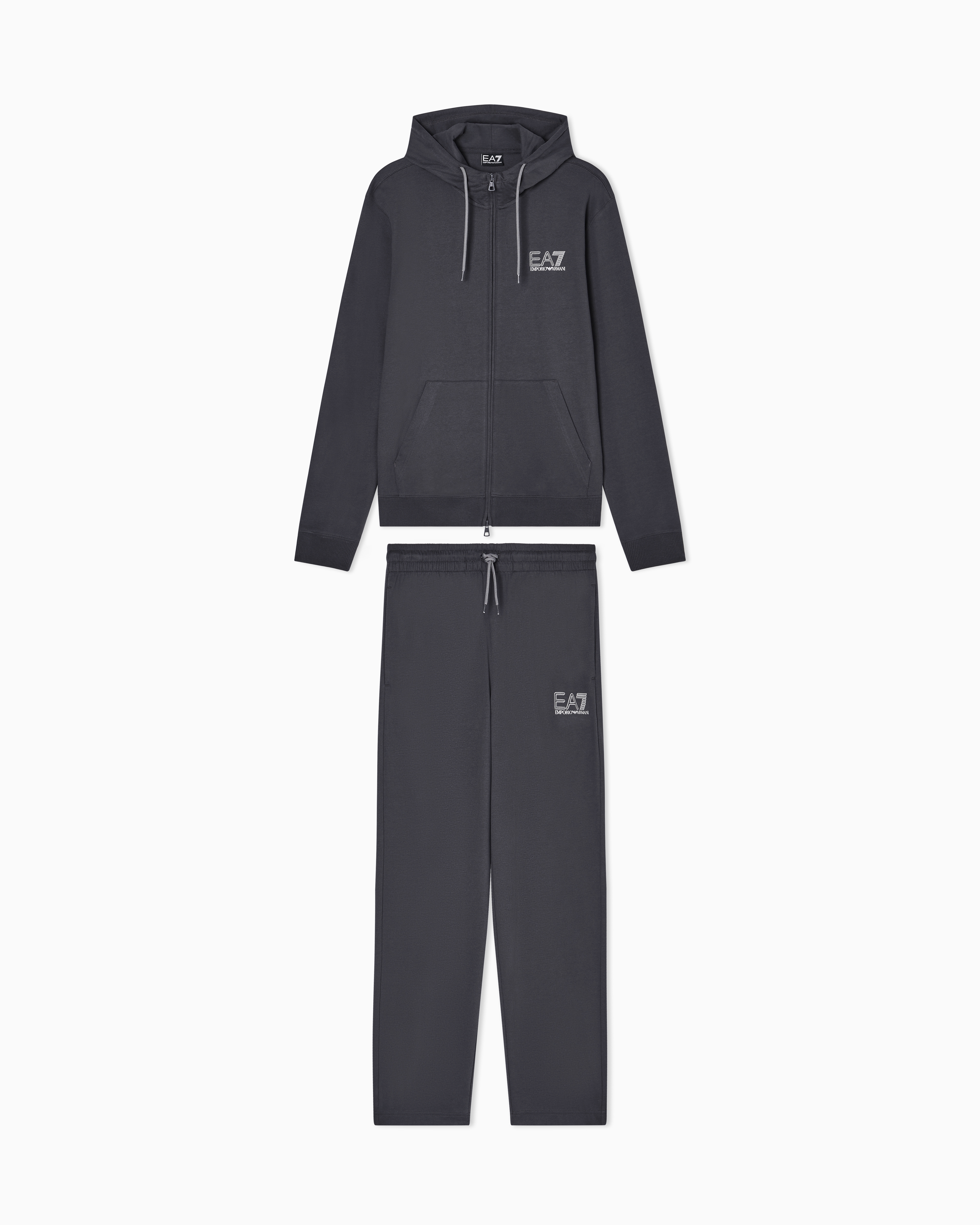 Pure cotton tracksuit with hood