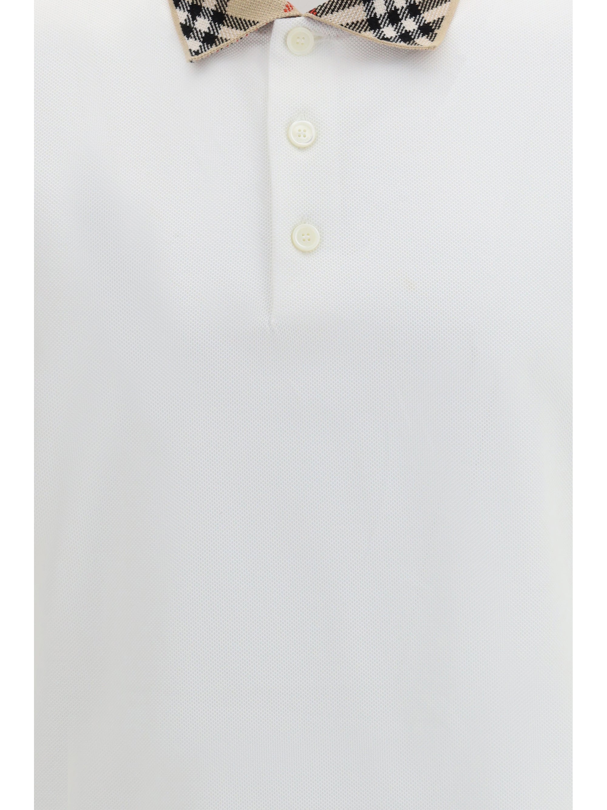 Check Polo Shirt — White