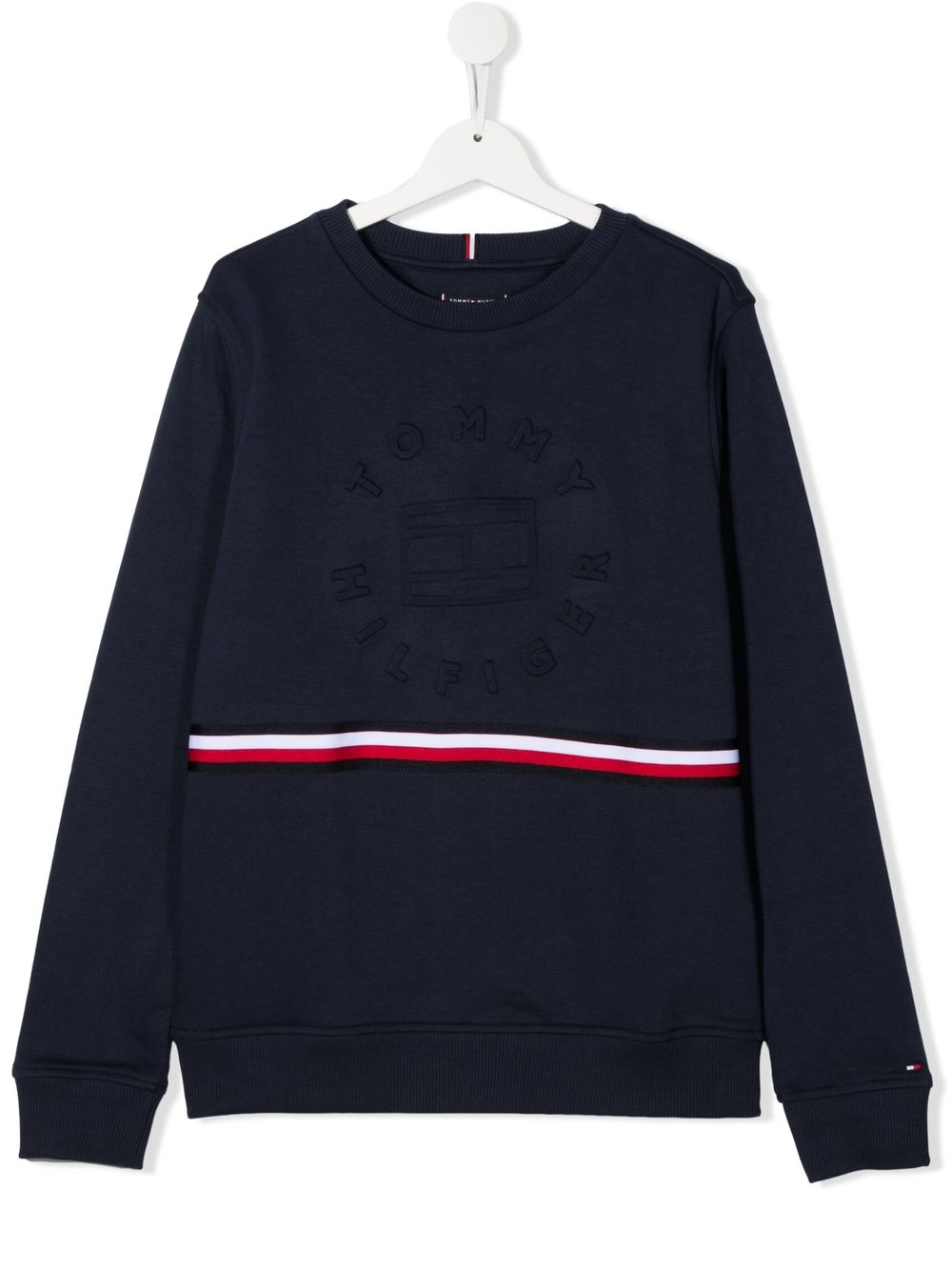 Embossed-logo long-sleeve sweatshirt - Blue