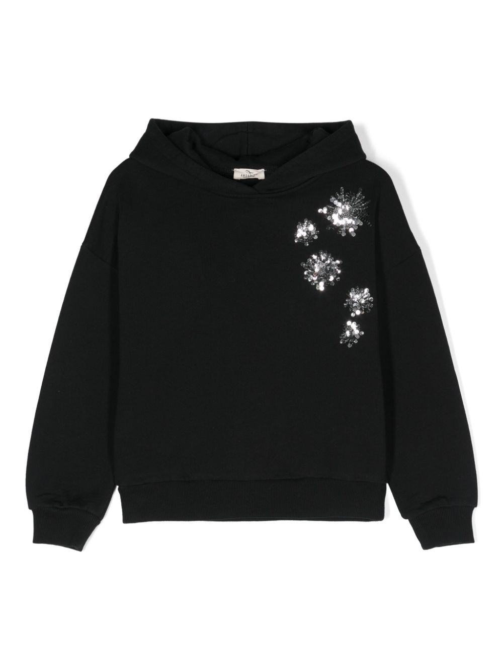 Sequin-embroidered hoodie - Black
