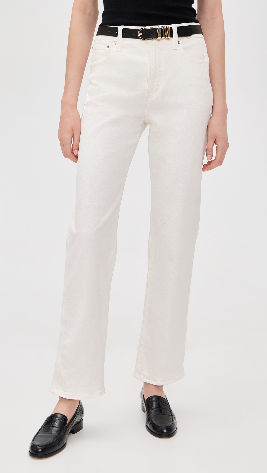 The Dean Easy Straight Jeans In Tile White Tile White