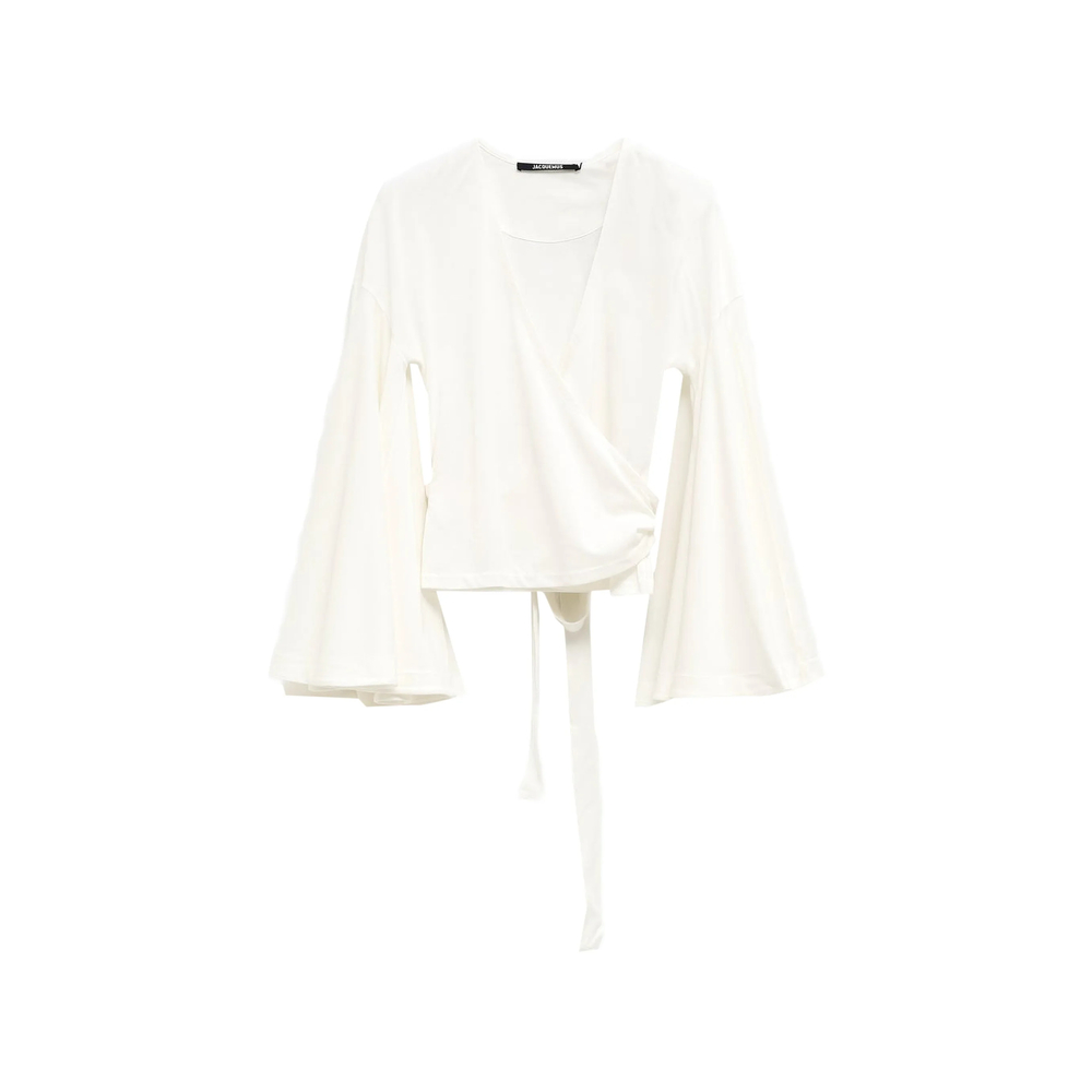 Long-sleeved Tie Blouse