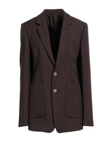 Woman Blazer Dark brown Size 8 Viscose