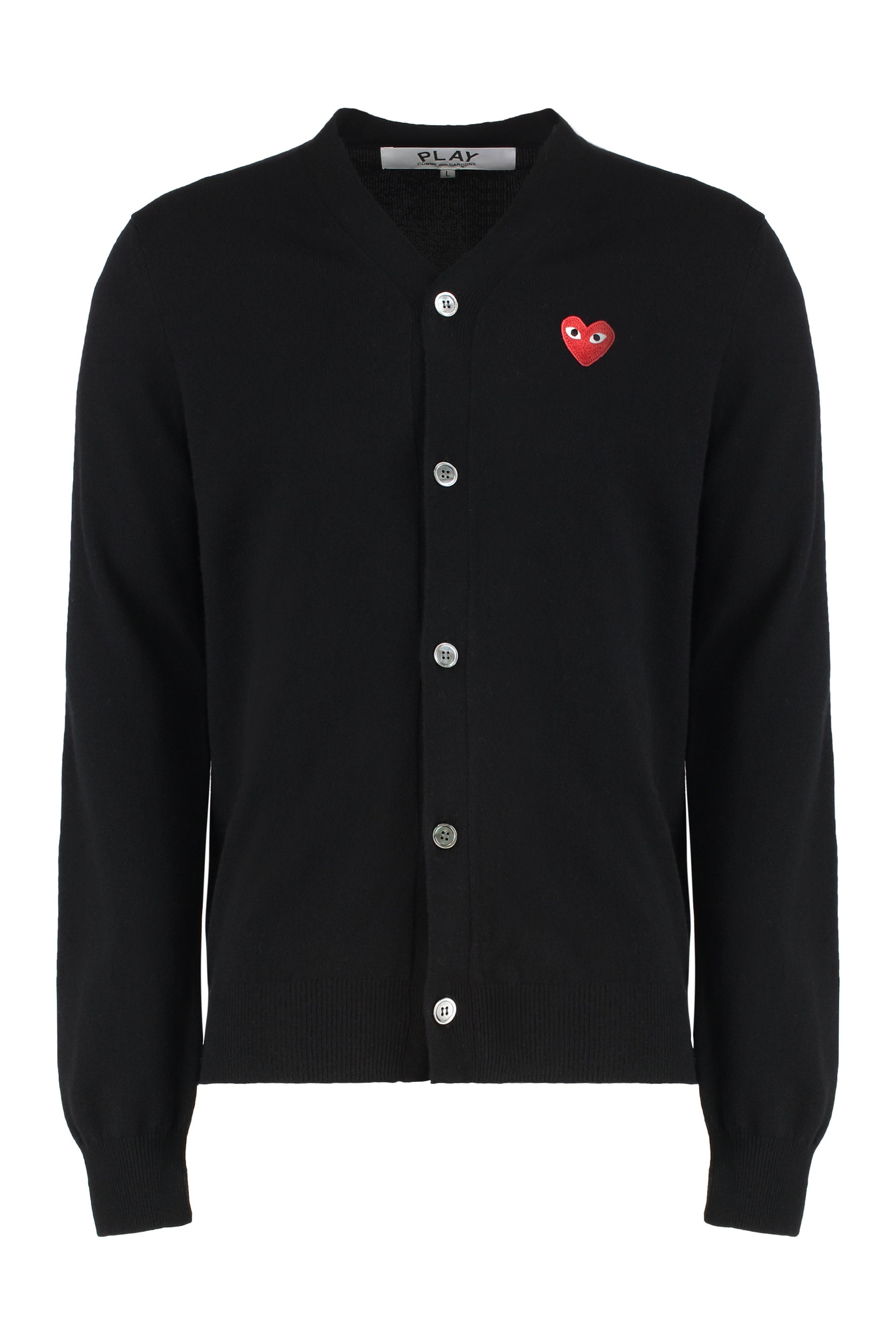 Comme des Garçons PLAY Logo Patch Crewneck Cardigan