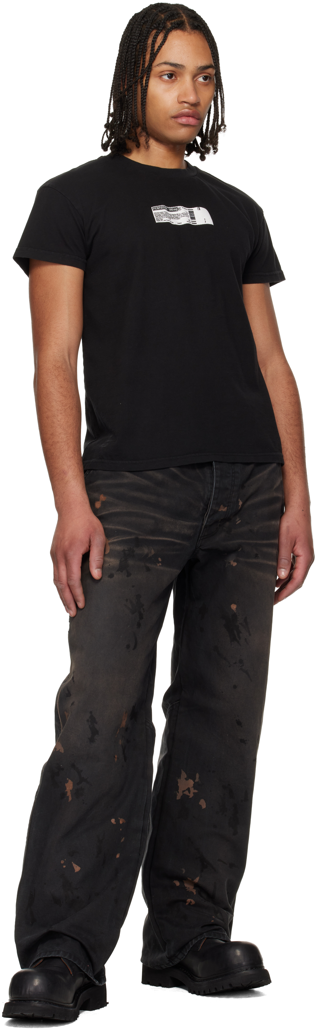 Black Underground Painter Trousers