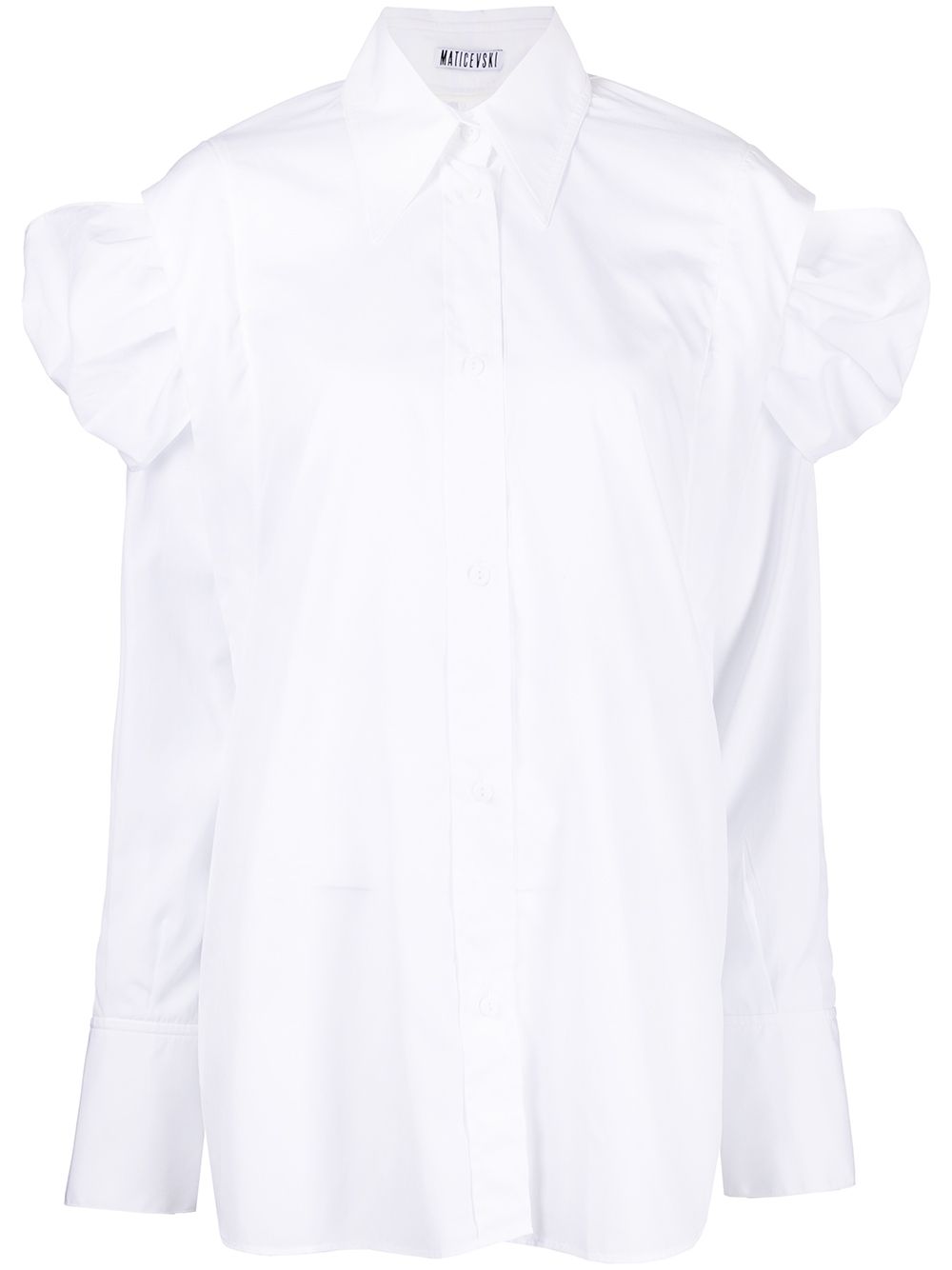 Ruched oversized shirt - White