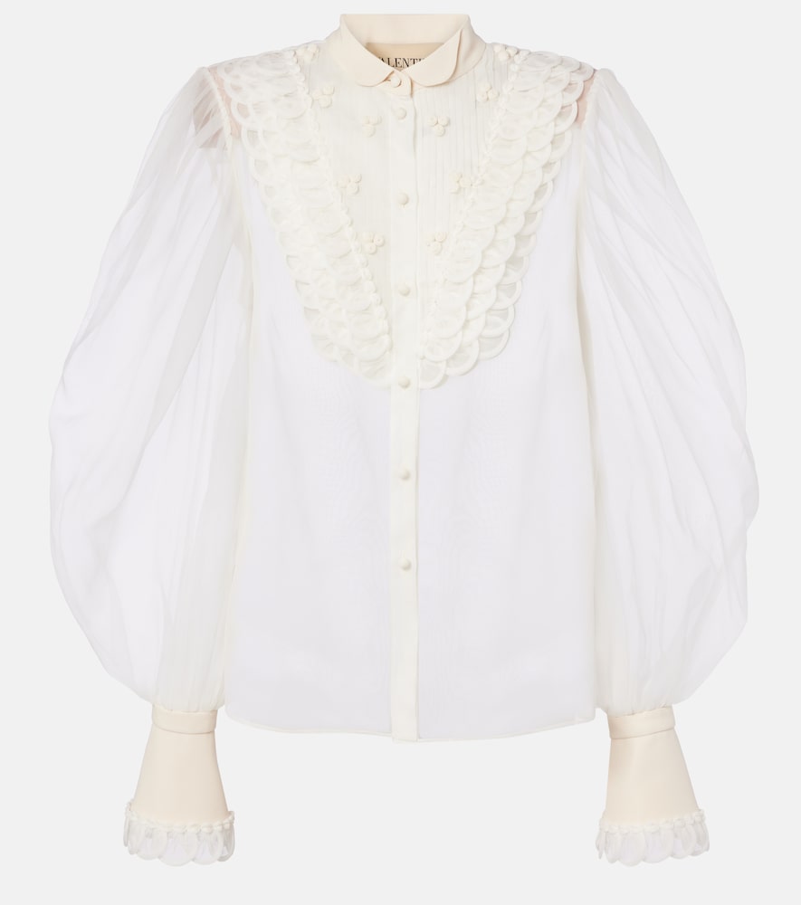Sheer silk organza blouse