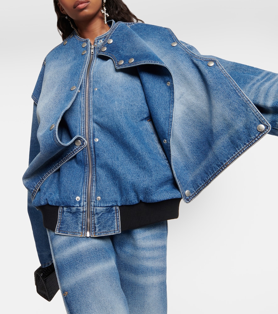 Snap Off denim bomber jacket
