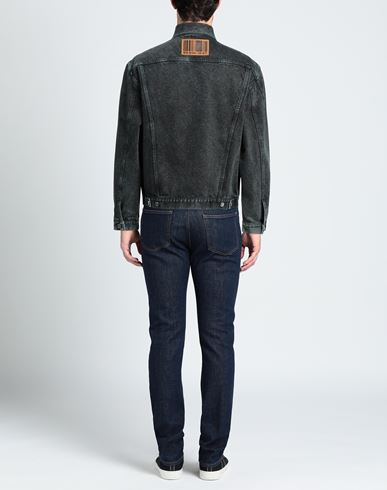 Man Denim outerwear Black Size L Cotton