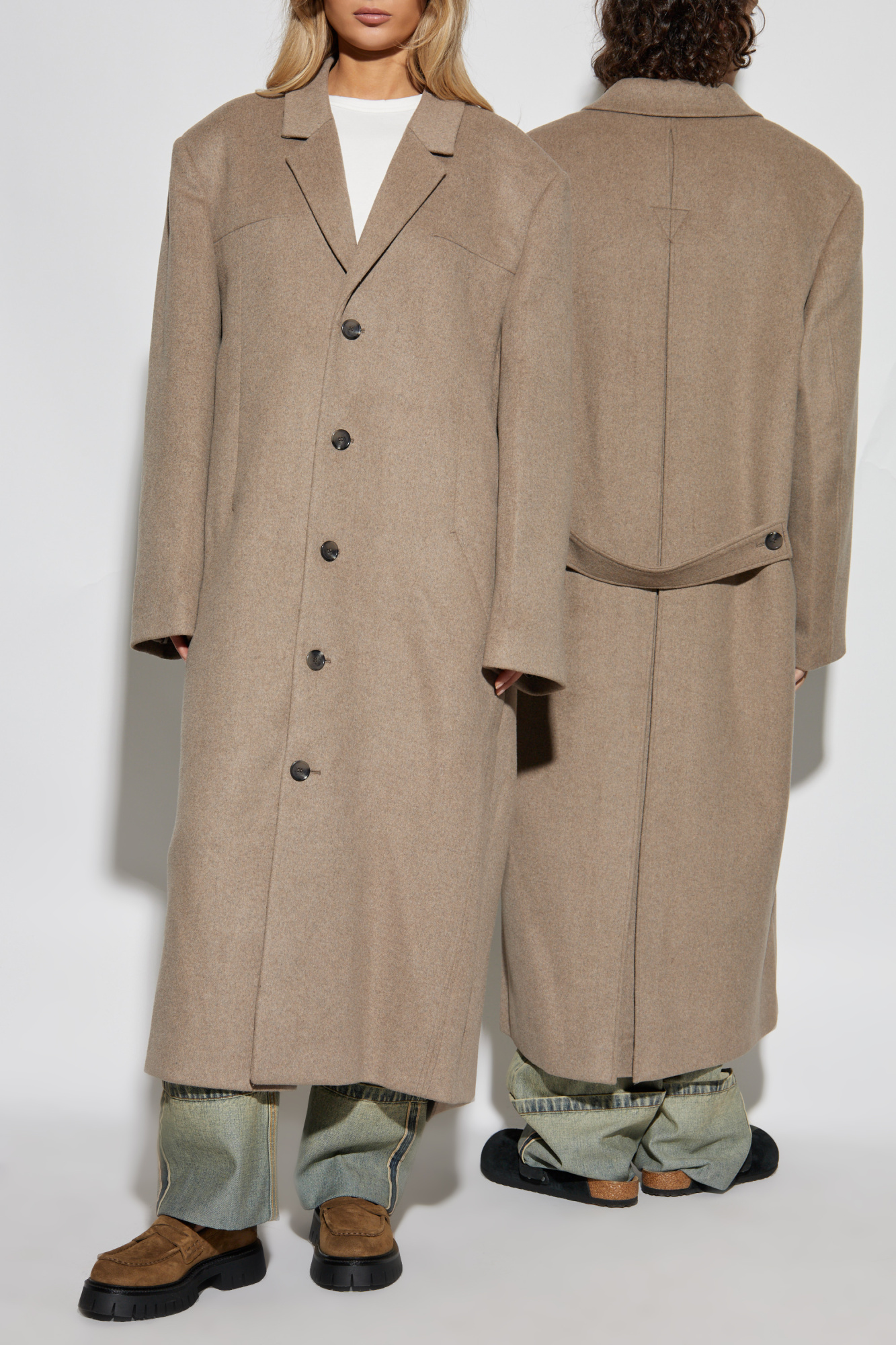 Wool Coat, Unisex, Beige