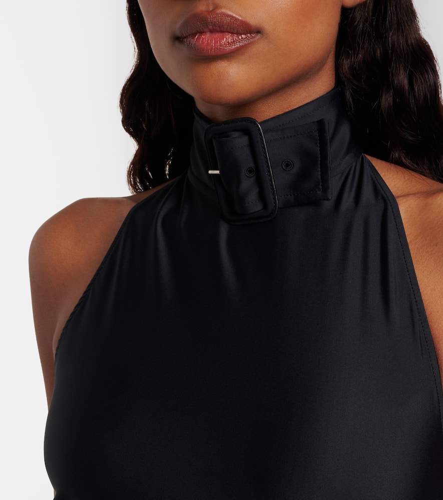 Courrèges Buckle-detail crepé bodysuit