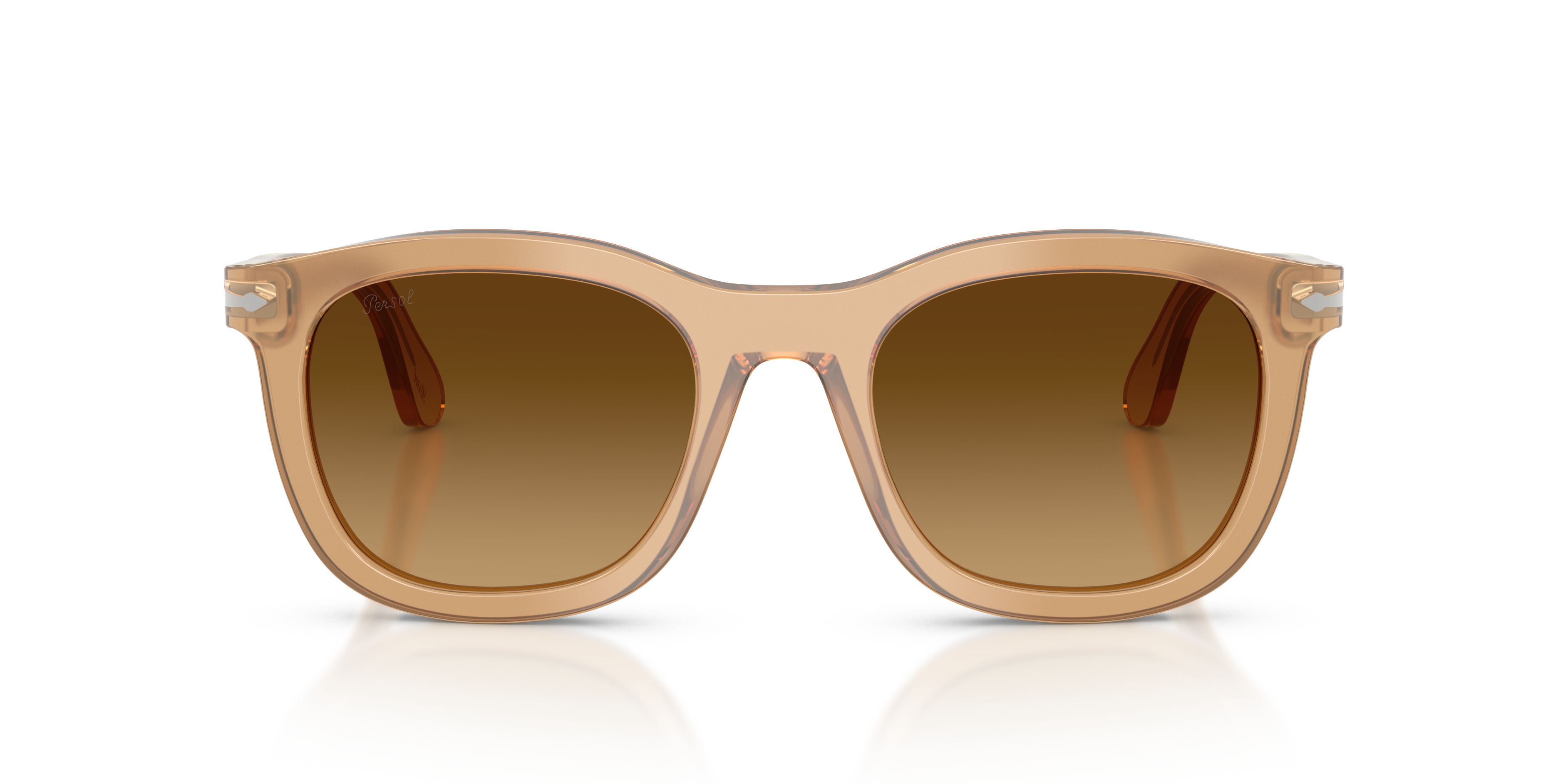 Persol Unisex Persol PO3395S 116985 Occhiali da sole Acetato Marrone Marrone Pantos Normale Sfumato