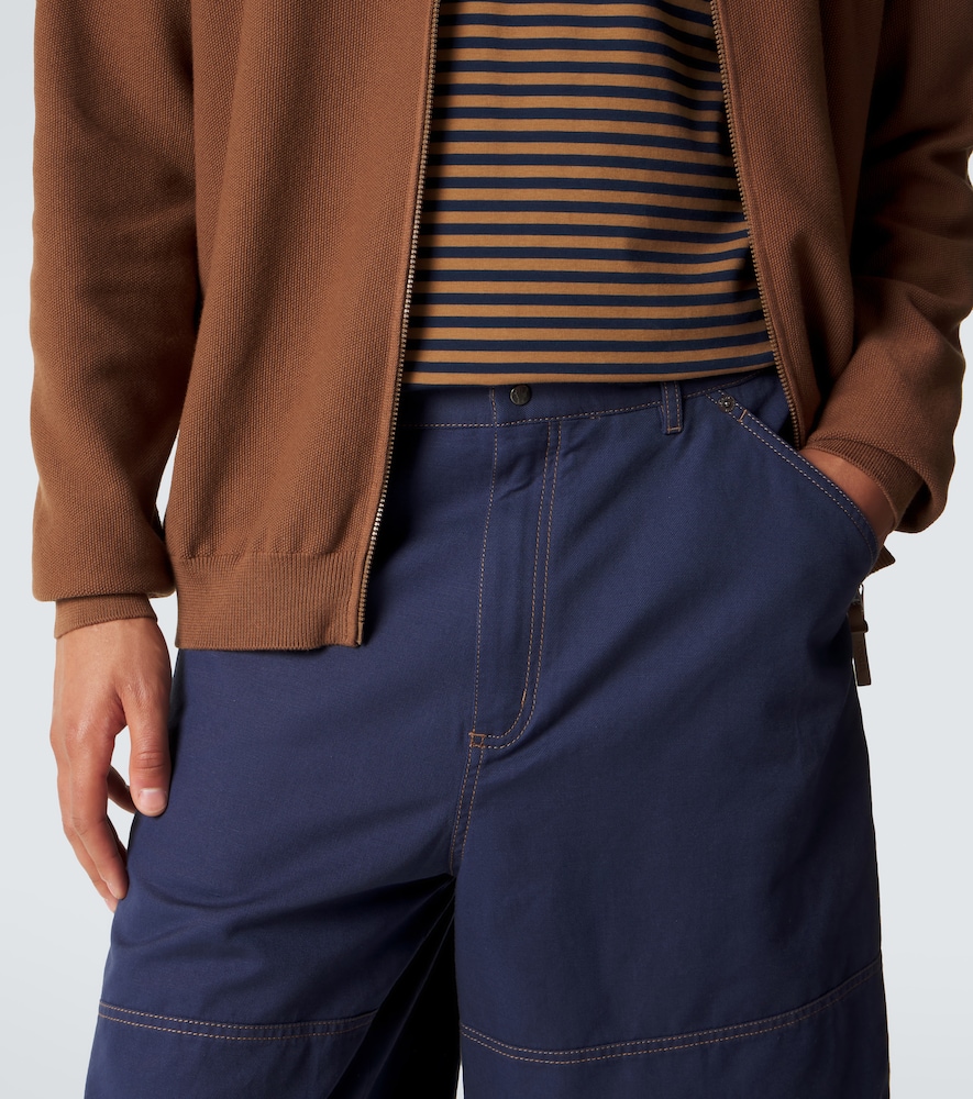 Cotton and linen gabardine shorts