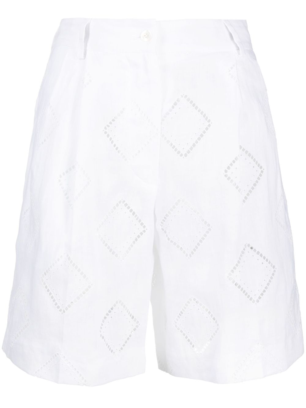 Perforated-detailed shorts - White