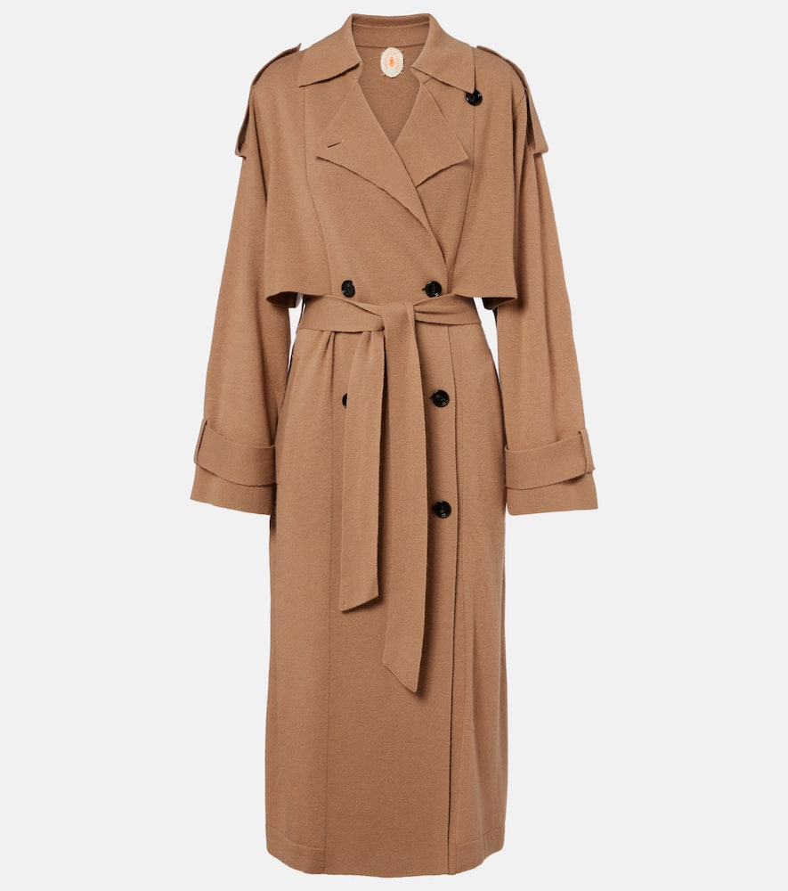 Belted wool and cashmere trench coat