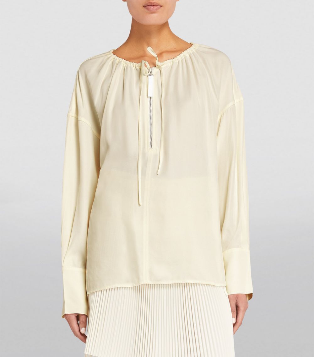 Oversized Half-Zip Drawstring Shirt