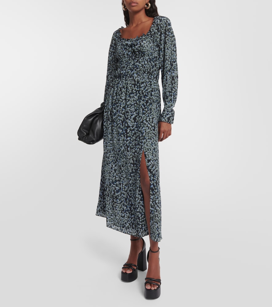 Lillian printed silk midi dress