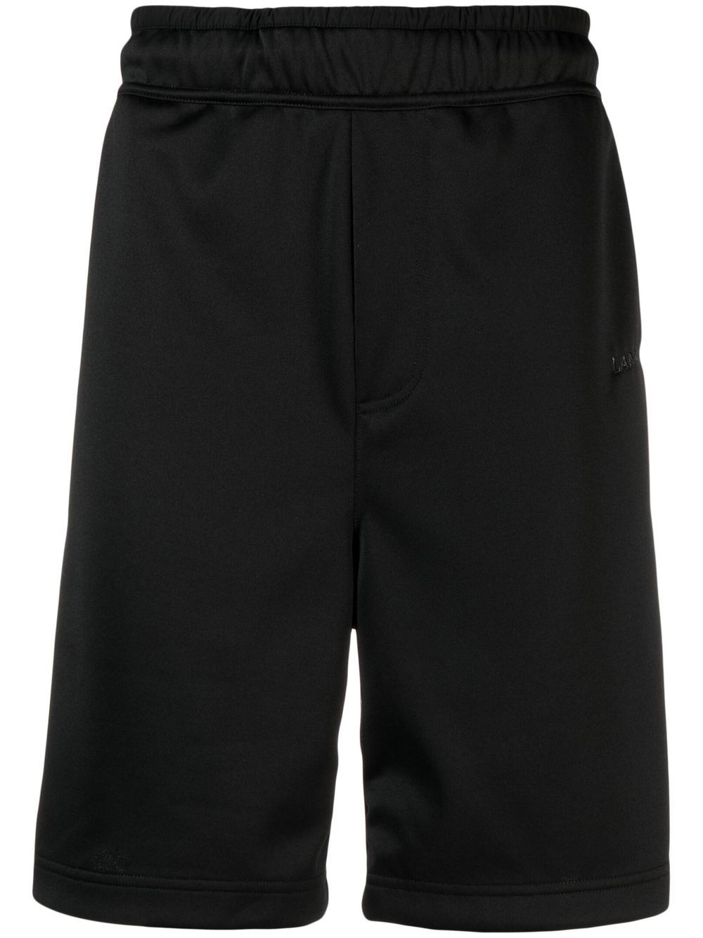 Logo-embroidered track shorts - Black