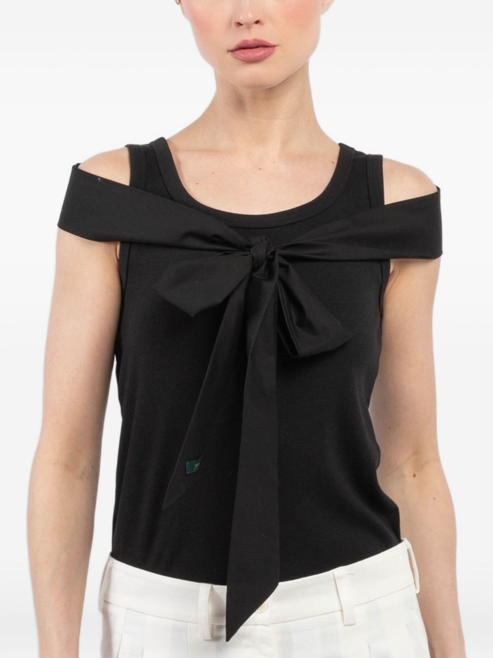 Bow-detail sleeveless top - Black
