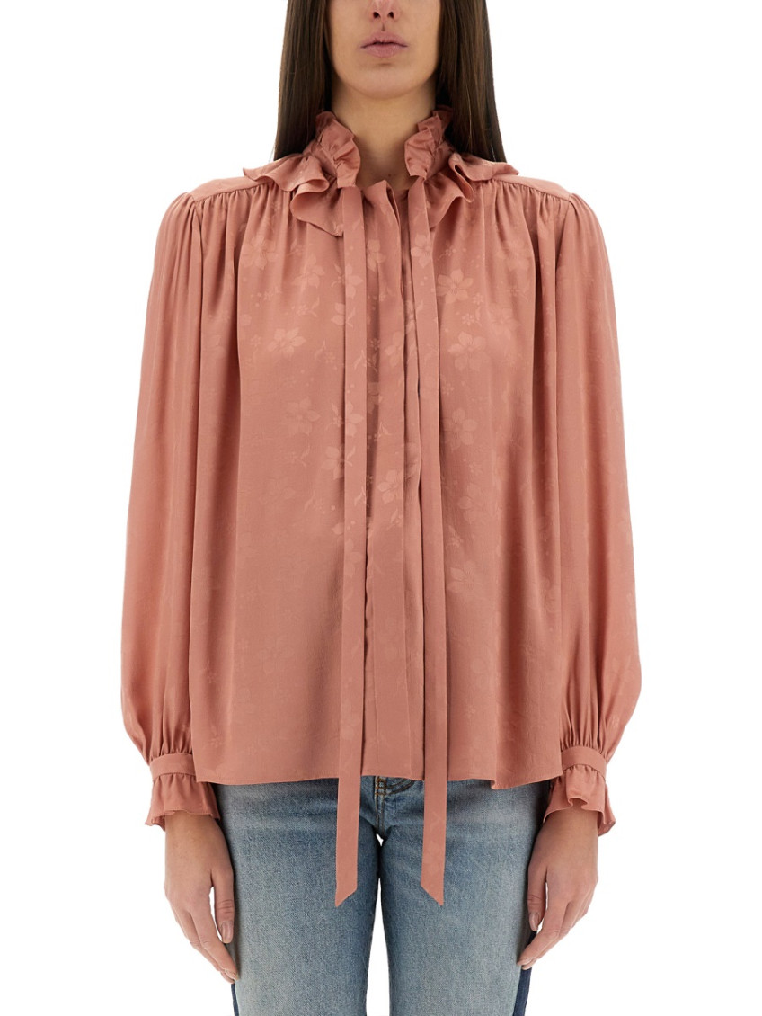 Fluid Jacquard Silk Shirt