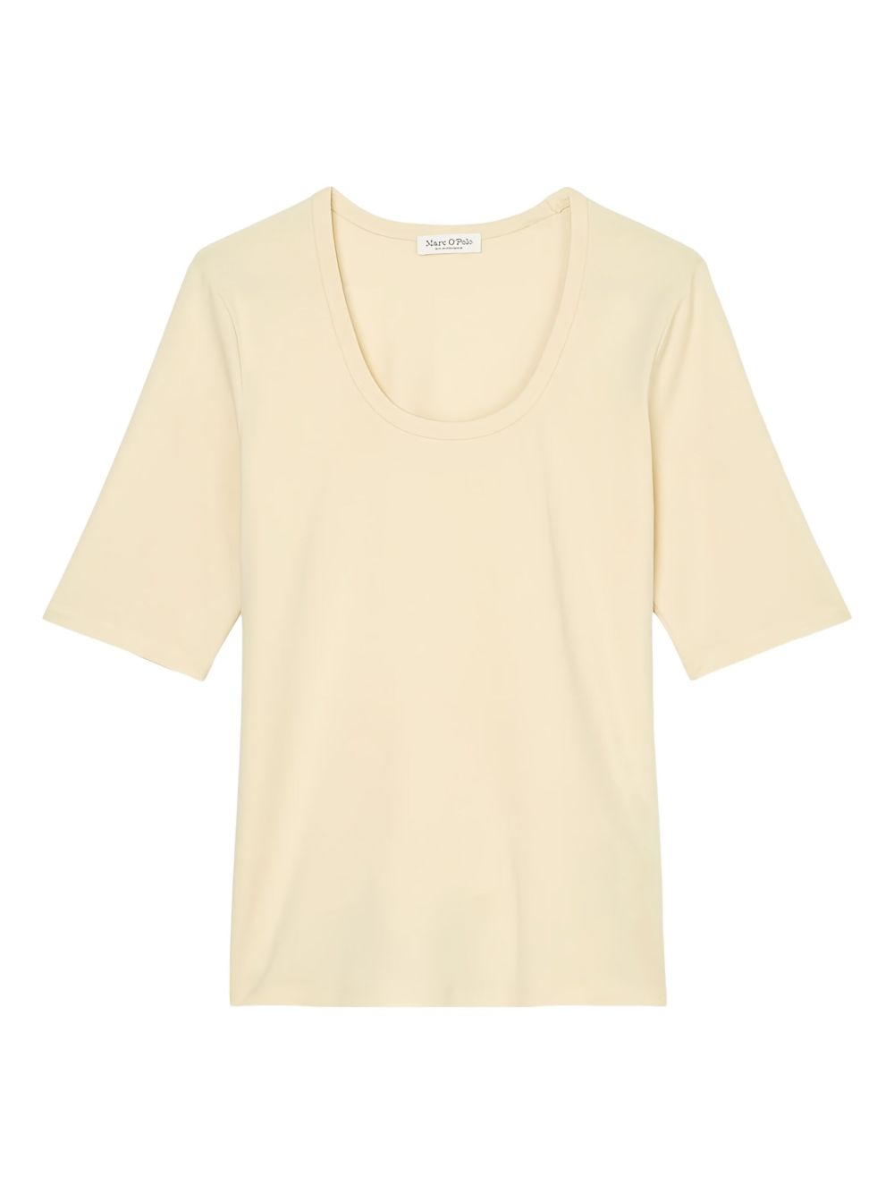 Scoop-neck short-sleeves top - Neutrals