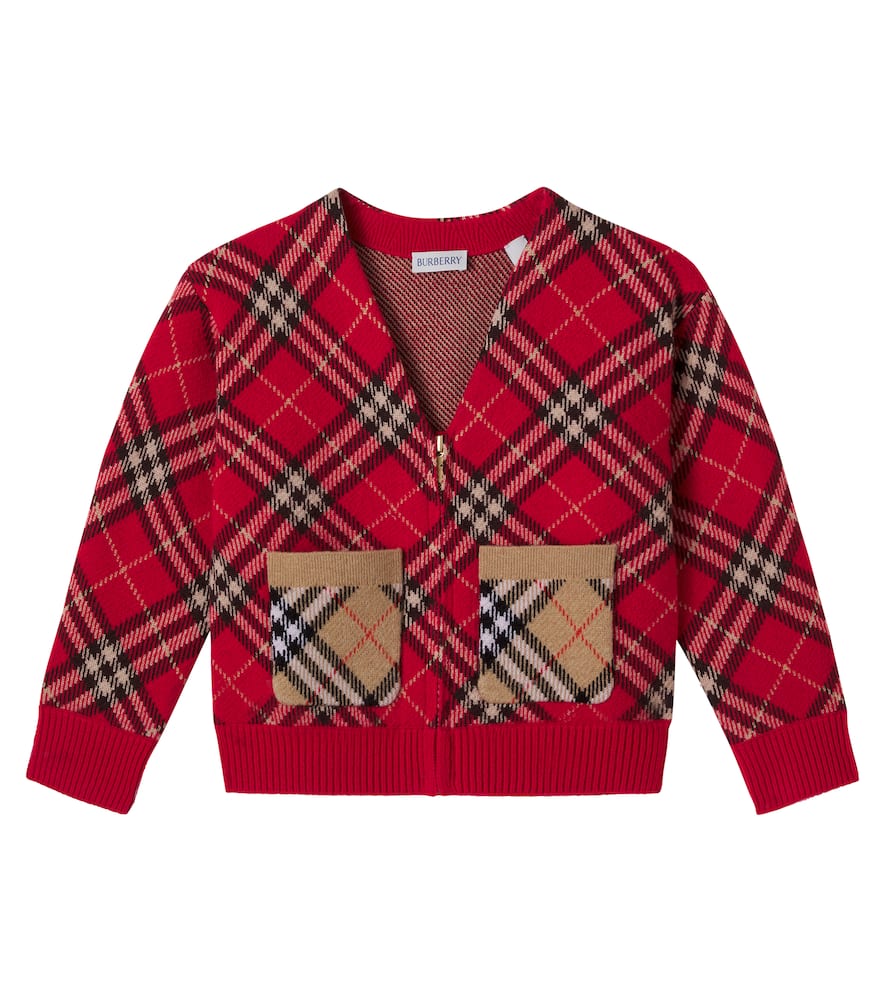 Burberry Check wool cardigan