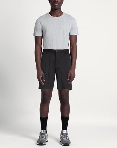 Man Shorts & Bermuda Shorts Black Size L Cotton, Polyester, Elastane