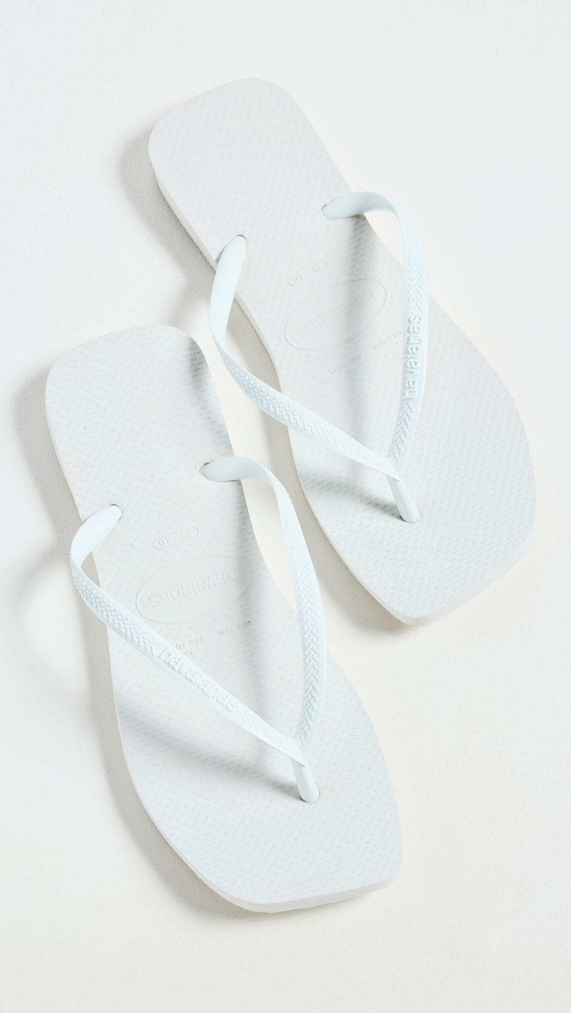 Slim Square Flip Flops White