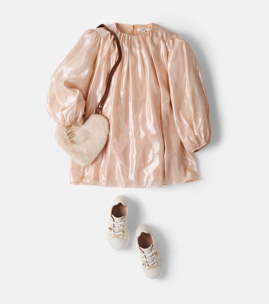 Chloé Kids Heart leather-trimmed crossbody bag