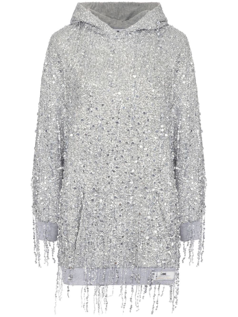 Sequin-embellished hooded mini dress - Silver